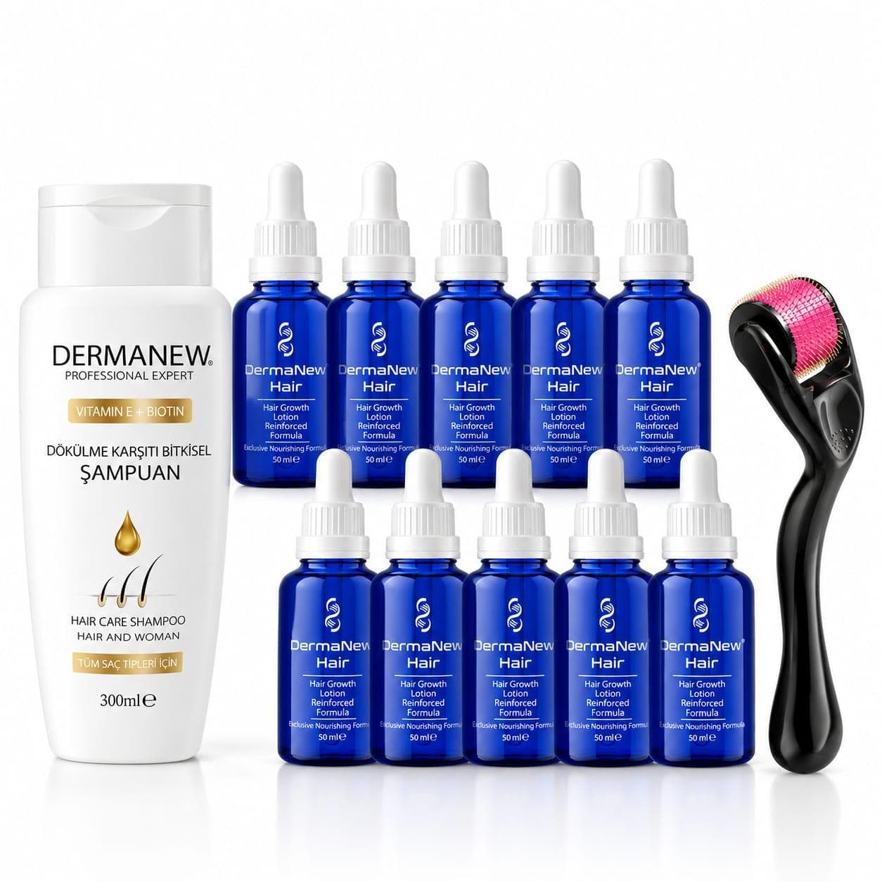 10’lu set: serum, şampuan ve roller