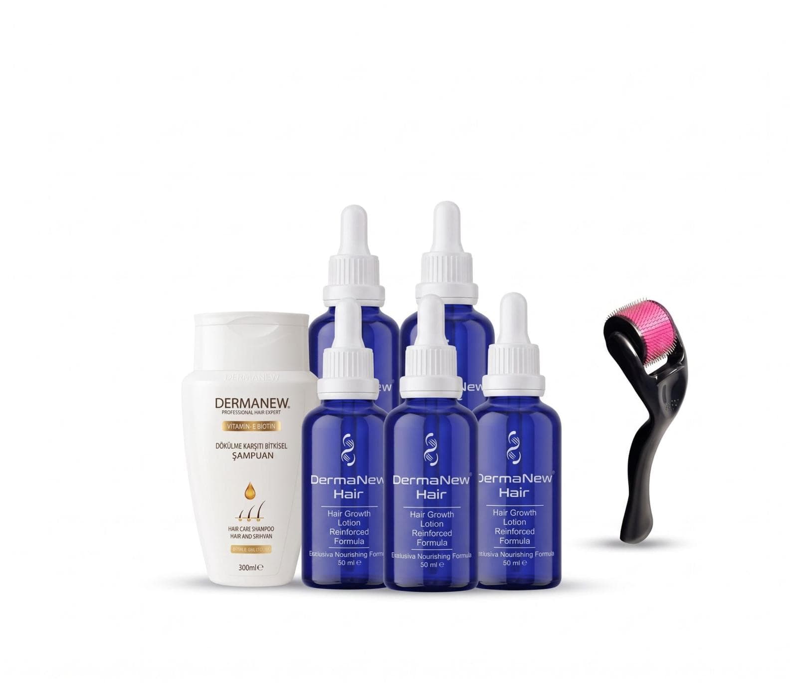 Set of 5: serum, shampoo and roller
